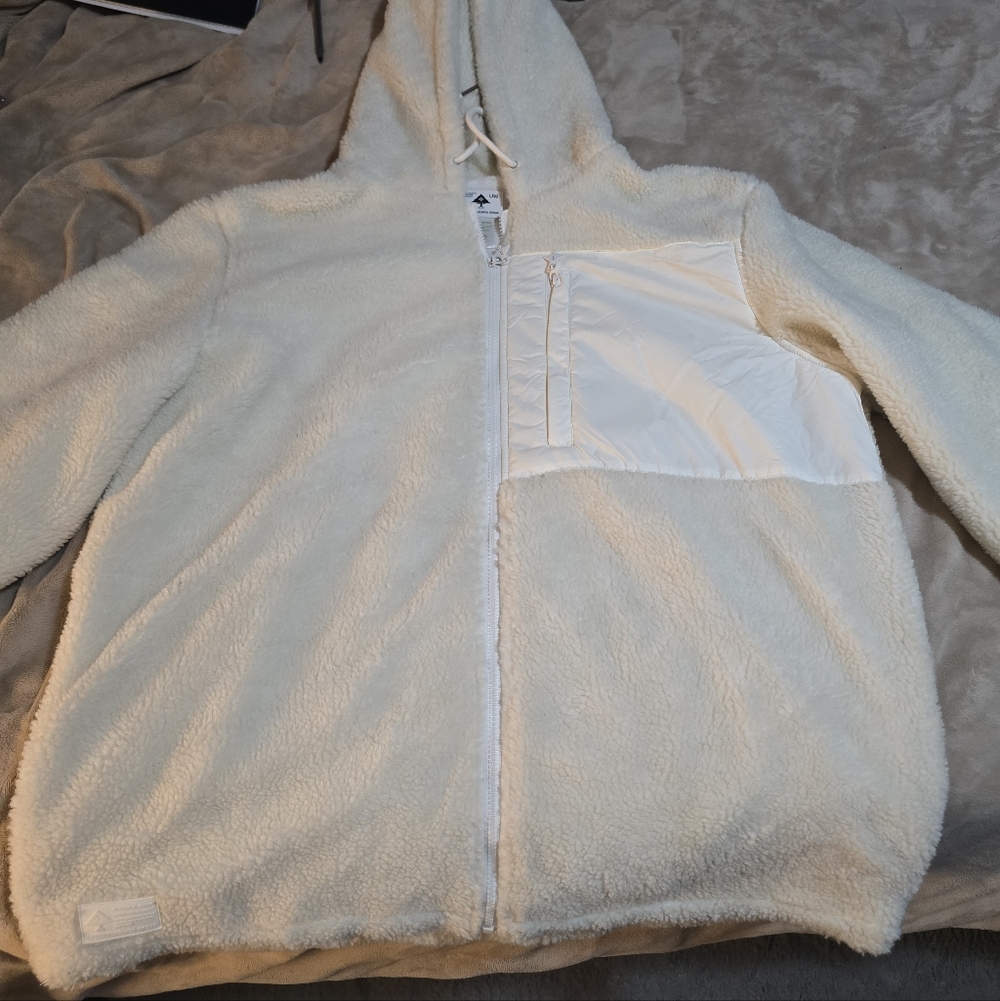 LRG Mens White Fleece Jacket